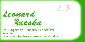 leonard mucska business card